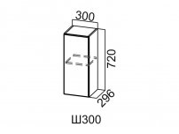 Шкаф навесной Ш300 Модус СВ 300х720х296