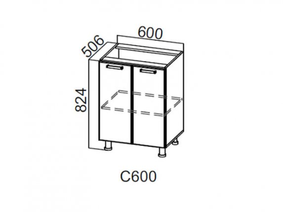 Стол-рабочий 600 С600 Модерн 600х824х506